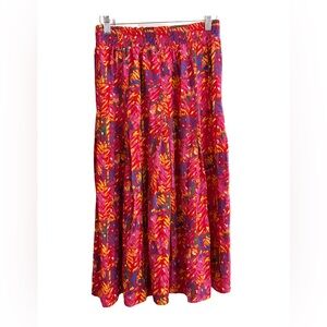 VINTAGE Carole Little Red and Yellow Madi Skirt Size S
